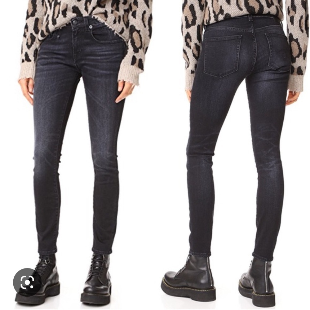 R13 Women Skinny Allison Jeans in Dirty Black Size 27
